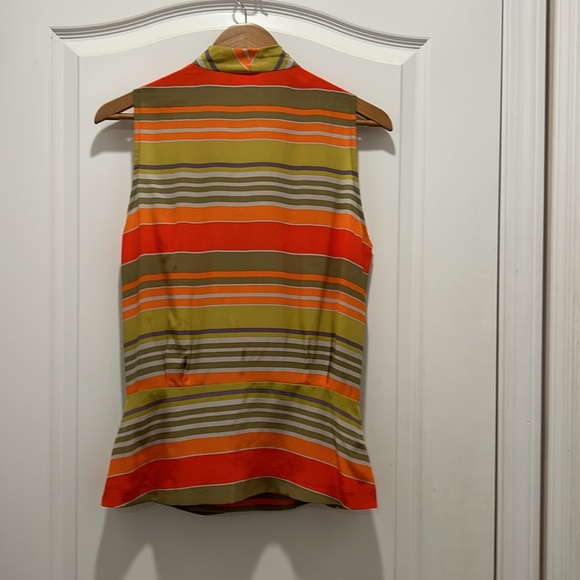 100% Silk Evan Picone size 12 Wrap Peplum Blouse - Picture 4 of 9